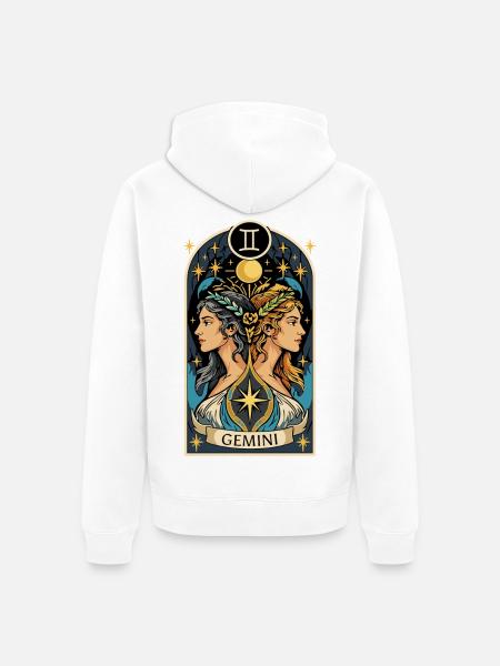 ZWILLINGE STERNZEICHEN - Unisex Premium Bio Zip Hoodie - Weiß