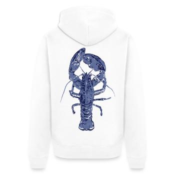Blauer Hummer - Unisex Premium Bio Zip Hoodie - Weiß - Hinten - Thijin (182cm)