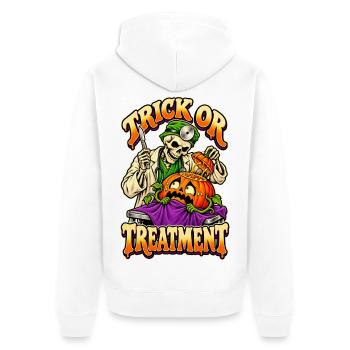 Trick-or-Treatment-Retro-Halloween-Chirurg - Unisex Premium Bio Zip Hoodie - Weiß - Hinten - Thijin (182cm)