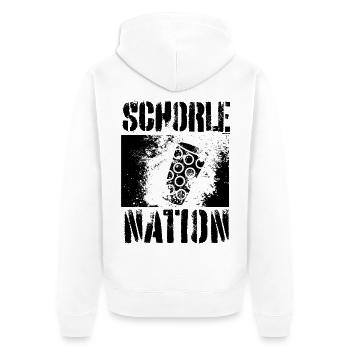 Schorle Nation – Pfälzer Dubbeglas - Unisex Premium Bio Zip Hoodie - Weiß - Hinten - Thijin (182cm)
