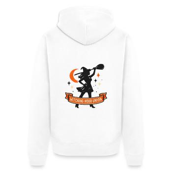 Mondnacht Hexendämmerung - Unisex Premium Bio Zip Hoodie - Weiß - Hinten - Thijin (182cm)