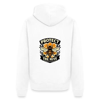 Schütze den Bienenstock - Unisex Premium Bio Zip Hoodie - Weiß - Hinten - Thijin (182cm)