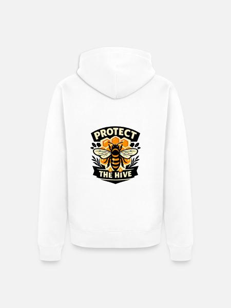 Schütze den Bienenstock - Unisex Premium Bio Zip Hoodie - Weiß