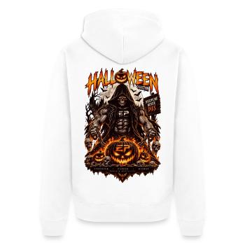 EP Halloween Reaper – Disziplin stirbt niemals - Unisex Premium Bio Zip Hoodie - Weiß - Hinten - Thijin (182cm)