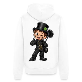 Schornsteinfeger Kawaii Style – Süßer Glücksbringe - Unisex Premium Bio Zip Hoodie - Weiß - Hinten - Thijin (182cm)