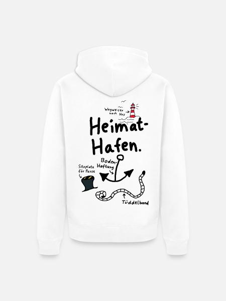 Heimathafen Anker Moin Nordisch - Unisex Premium Bio Zip Hoodie - Weiß