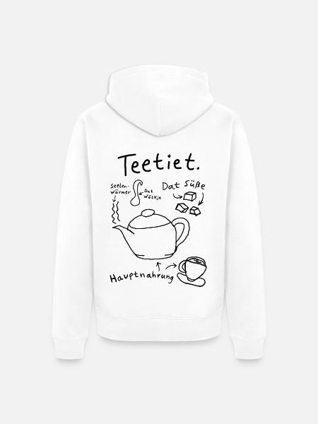 Teetiet Teezeit - Unisex Premium Bio Zip Hoodie - Weiß