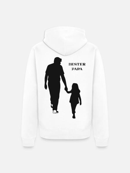 Bester Papa - Unisex Premium Bio Zip Hoodie - Weiß