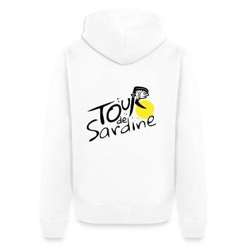 Lustige Sardinen-Radtour - Unisex Premium Bio Zip Hoodie - Weiß - Hinten - Thijin (182cm)