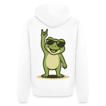 Rock'n'Ribbit - Unisex Premium Organic Zip Hoodie - white - Back - Thijin (182cm)