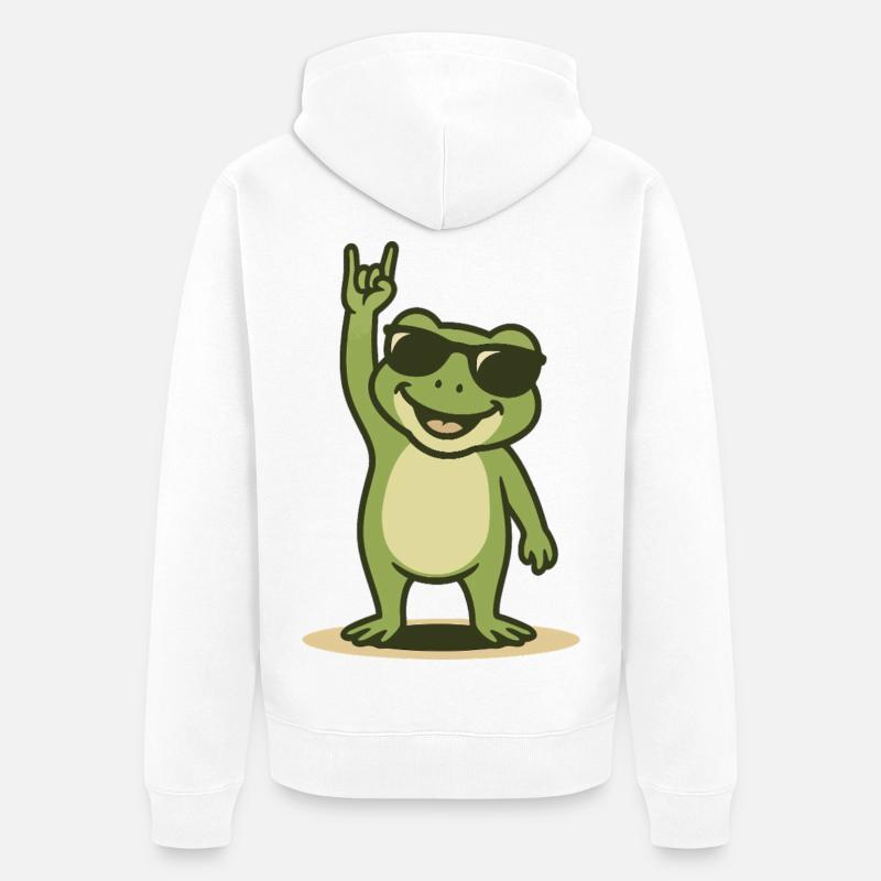 Rock’n’Ribbit - Veste à capuche bio Premium Unisexe - blanc