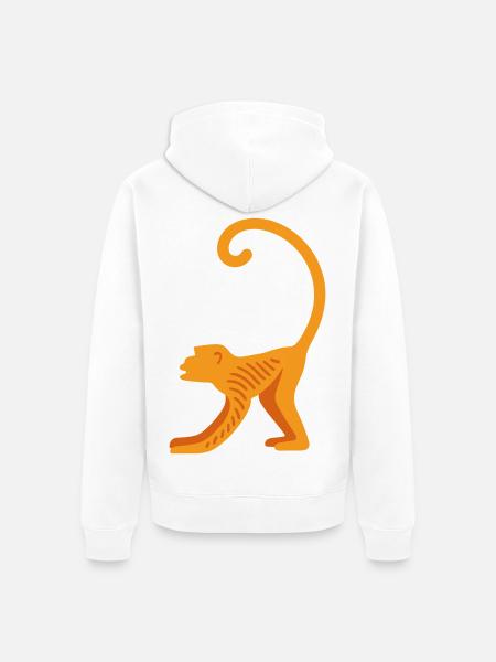 Orangutan line logo - Unisex Premium Organic Zip Hoodie - white