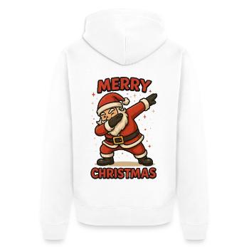Dabbing Santa Motiv Merry Christmas - Unisex Premium Bio Zip Hoodie - Weiß - Hinten - Thijin (182cm)