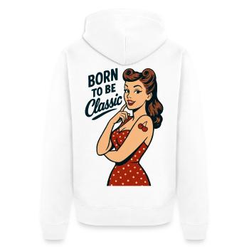 Cadeau rétro classique né de la Pin-Up Rockabilly - Veste à capuche bio Premium Unisexe - blanc - Dos - Thijin (182cm)