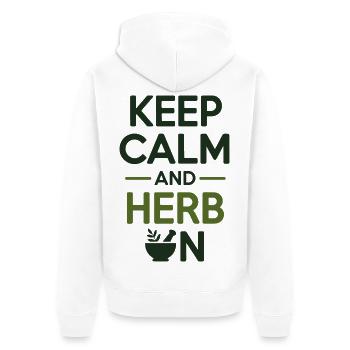 Naturopathe Reste Calm And Herb On Professional - Veste à capuche bio Premium Unisexe - blanc - Dos - Thijin (182cm)
