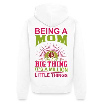 Être maman : un million de petites choses Chemise - Veste à capuche bio Premium Unisexe - blanc - Dos - Thijin (182cm)