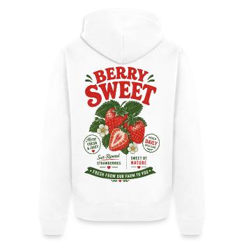 Ferme Berry Sweet Strawberry - Veste à capuche bio Premium Unisexe - blanc - Dos - Thijin (182cm)