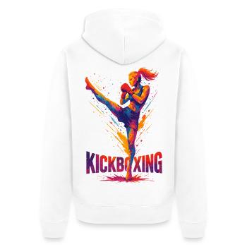 Kickboxer Graphic Design: Brute & Strong - Unisex Premium Organic Zip Hoodie - white - Back - Thijin (182cm)