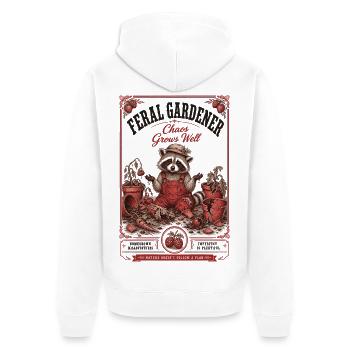 Le jardinier sauvage du chaos pousse bien Jardinage - Veste à capuche bio Premium Unisexe - blanc - Dos - Thijin (182cm)