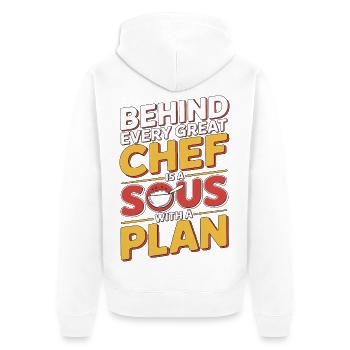 Sous Chef Behind Every Great Chef Is Culinary Arts - Unisex Premium Bio Zip Hoodie - Weiß - Hinten - Thijin (182cm)