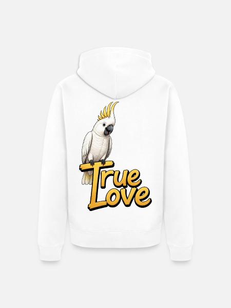 Kakadu True Love - Unisex Premium Bio Zip Hoodie - Weiß
