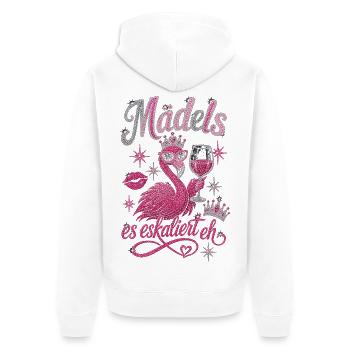 Wein Mädels Es Eskaliert Weinfest - Unisex Premium Bio Zip Hoodie - Weiß - Hinten - Thijin (182cm)