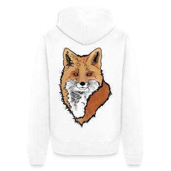 Fuchskopf - Unisex Premium Bio Zip Hoodie - Weiß - Hinten - Thijin (182cm)