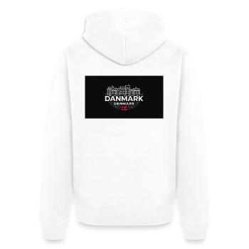 Danmark Urban Copenhagen Streetwear - Unisex Premium Bio Zip Hoodie - Weiß - Hinten - Thijin (182cm)