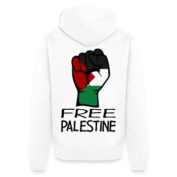 Drapeau de la Palestine gratuit Palestine noir - Veste à capuche bio Premium Unisexe - blanc - Dos - Thijin (182cm)