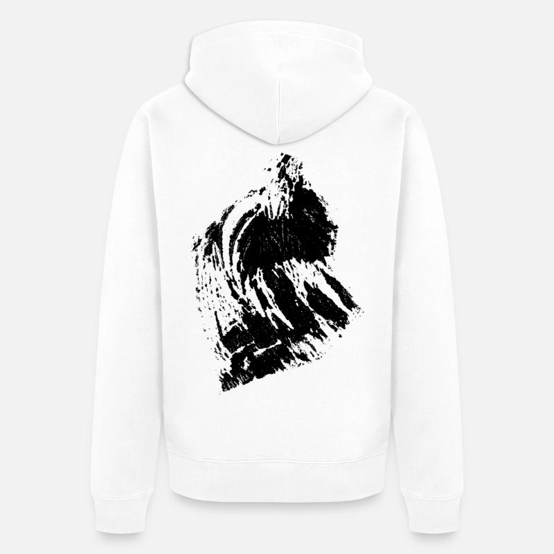 Murale Montagnes - Veste à capuche bio Premium Unisexe - blanc