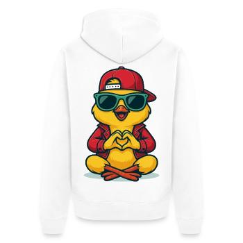 Chill Heart Chick - Unisex Premium Organic Zip Hoodie - white - Back - Thijin (182cm)