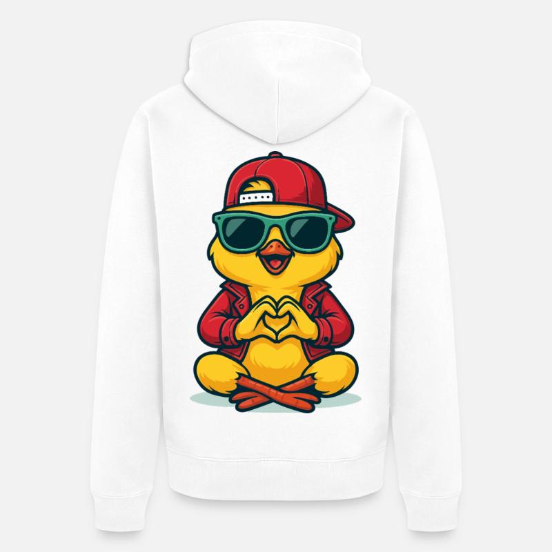 Chill Heart Chick - Unisex Premium Bio Zip Hoodie - Weiß