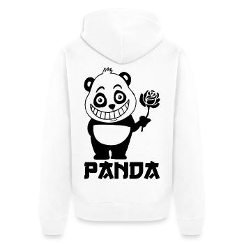 Niedlicher Panda - Unisex Premium Bio Zip Hoodie - Weiß - Hinten - Thijin (182cm)