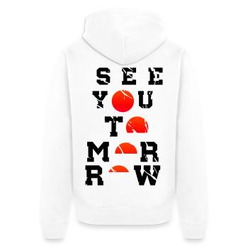 See You Tomorrow Inspiration Art Japon - Veste à capuche bio Premium Unisexe - blanc - Dos - Thijin (182cm)