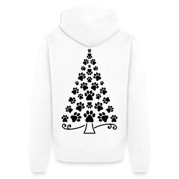 Weihnachtsbaum Pfote Hund Katze Pfoten Christbaum - Unisex Premium Bio Zip Hoodie - Weiß - Hinten - Thijin (182cm)