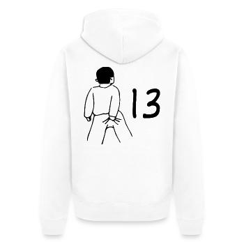 13. Geburtstag - 13 Jahre Alt - Unisex Premium Bio Zip Hoodie - Weiß - Hinten - Thijin (182cm)