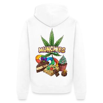 Munchies - Unisex Premium Organic Zip Hoodie - white - Back - Thijin (182cm)