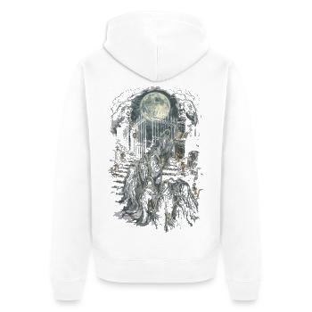 Friedhof Goth Humor - Unisex Premium Bio Zip Hoodie - Weiß - Hinten - Thijin (182cm)
