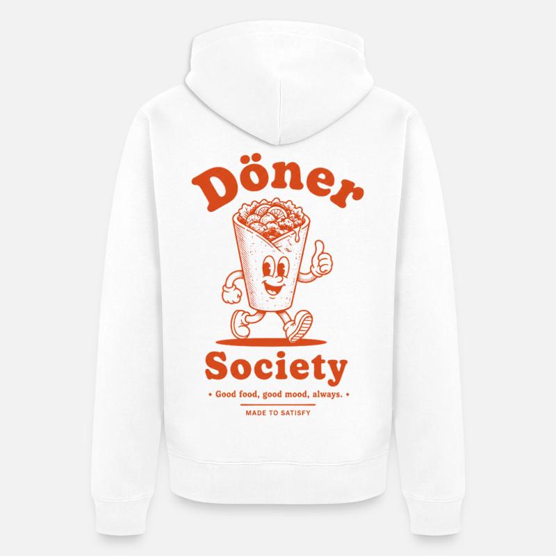 Société Döner - Veste à capuche bio Premium Unisexe - blanc