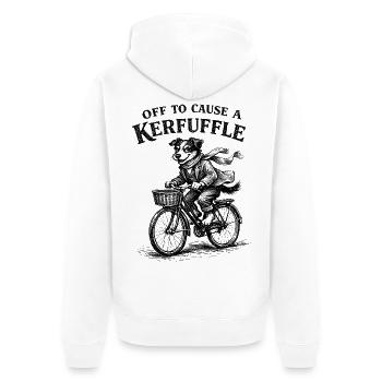 Dog Bike Vintage Retro Cottagecore Humor - Unisex Premium Organic Zip Hoodie - white - Back - Thijin (182cm)
