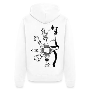 CHAT SIAMOIS - ÉCHECS SIAMOIS - Veste à capuche bio Premium Unisexe - blanc - Dos - Thijin (182cm)