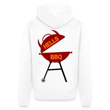 Heels BBQ Grilldesign im Retro-Stil - Unisex Premium Bio Zip Hoodie - Weiß - Hinten - Thijin (182cm)
