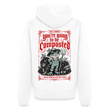 Compost pour jardinage urbain Ça suffit - Veste à capuche bio Premium Unisexe - blanc - Dos - Thijin (182cm)