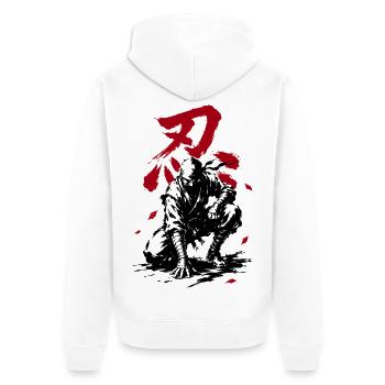 Ninja shinobi avec kanji japonais - Veste à capuche bio Premium Unisexe - blanc - Dos - Thijin (182cm)