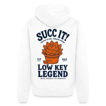 Succ It Low Key Legend Organic Succulent Lover - Veste à capuche bio Premium Unisexe - blanc - Dos - Thijin (182cm)
