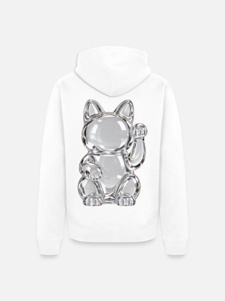 Transparente Glaskatze - Unisex Premium Bio Zip Hoodie - Weiß