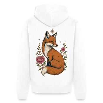 Fuchs  - Unisex Premium Bio Zip Hoodie - Weiß - Hinten - Thijin (182cm)
