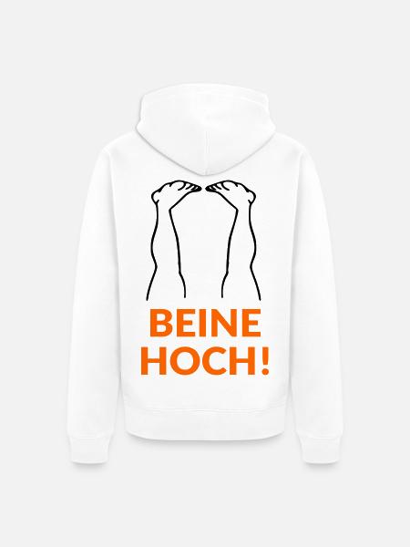 Motivation Beine Hoch - Unisex Premium Bio Zip Hoodie - Weiß
