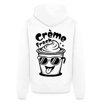 Crème Frech - Unisex Premium Bio Zip Hoodie - Weiß - Hinten - Thijin (182cm)