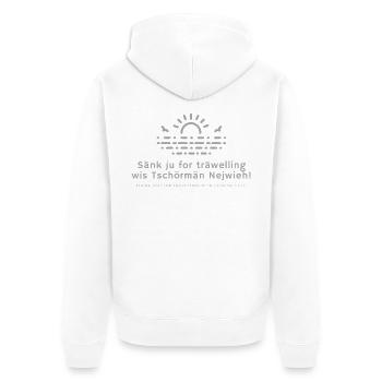 Sänk ju - Unisex Premium Bio Zip Hoodie - Weiß - Hinten - Thijin (182cm)
